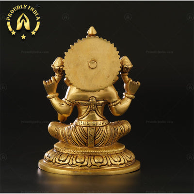 Indian Handcrafted Traditional Brass Lakshmi Statue