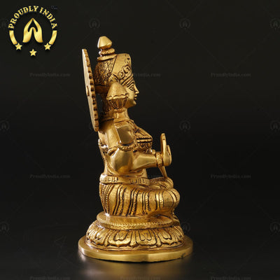 Indian Handcrafted Traditional Brass Lakshmi Statue
