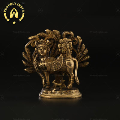 Brass Kamdhenu Cow For Home Decor Statue