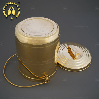 Set of 2 Brass Kitchen Storage Thooku Vali With Handle