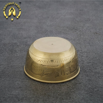 Set Of 2 Engraving Brass Bowl | Vati
