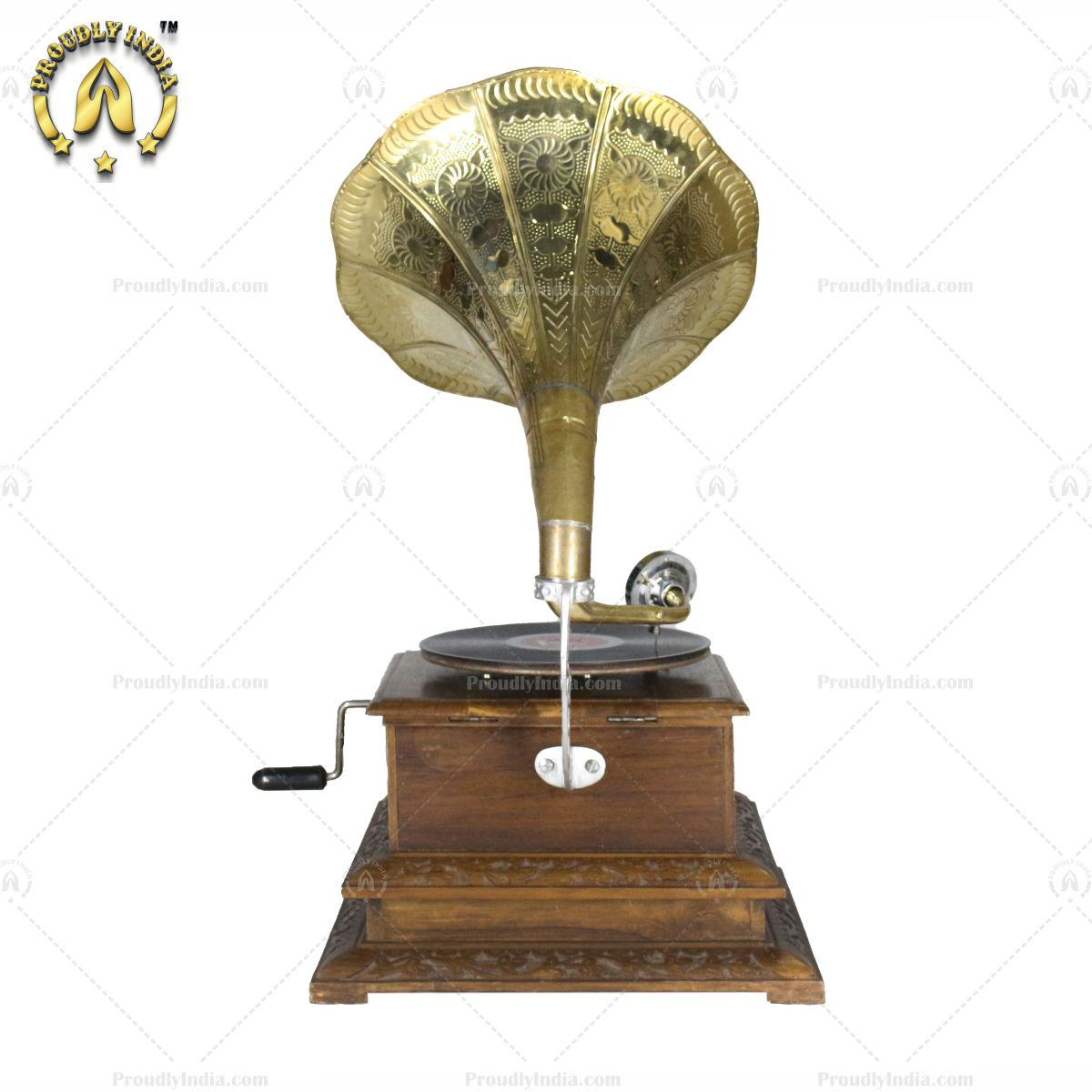 HMV Drawer Gramophone With Gold Brass Horn