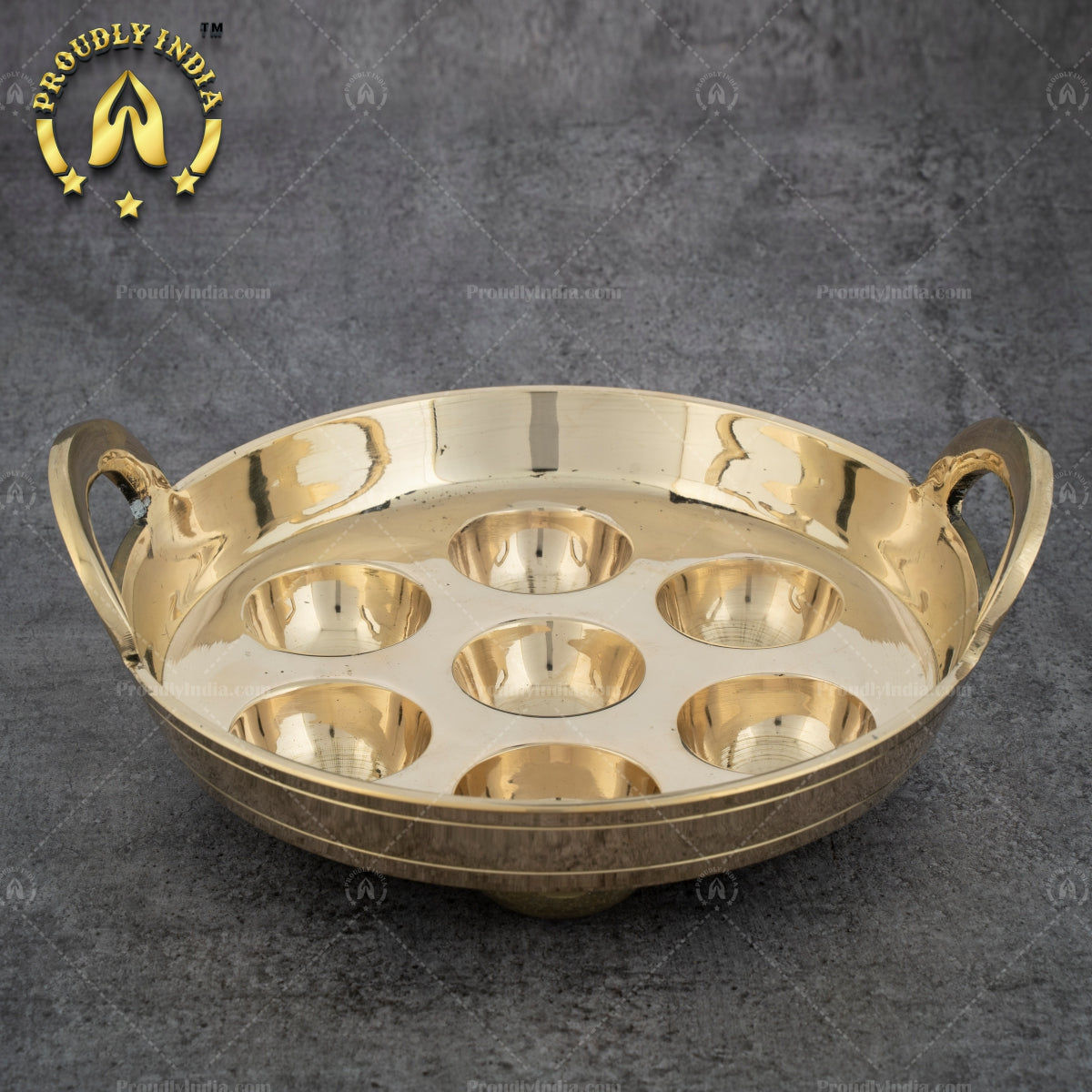 7 Pits Brass Paniyaram Pan