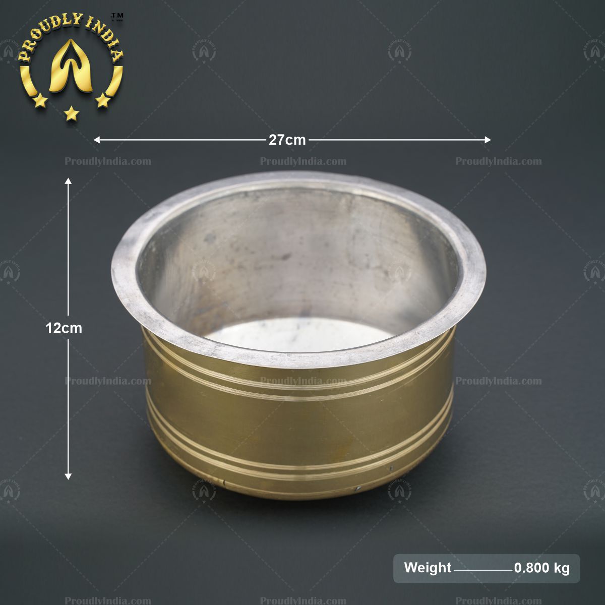 Set of 3 Brass Mysore Gravy Pot