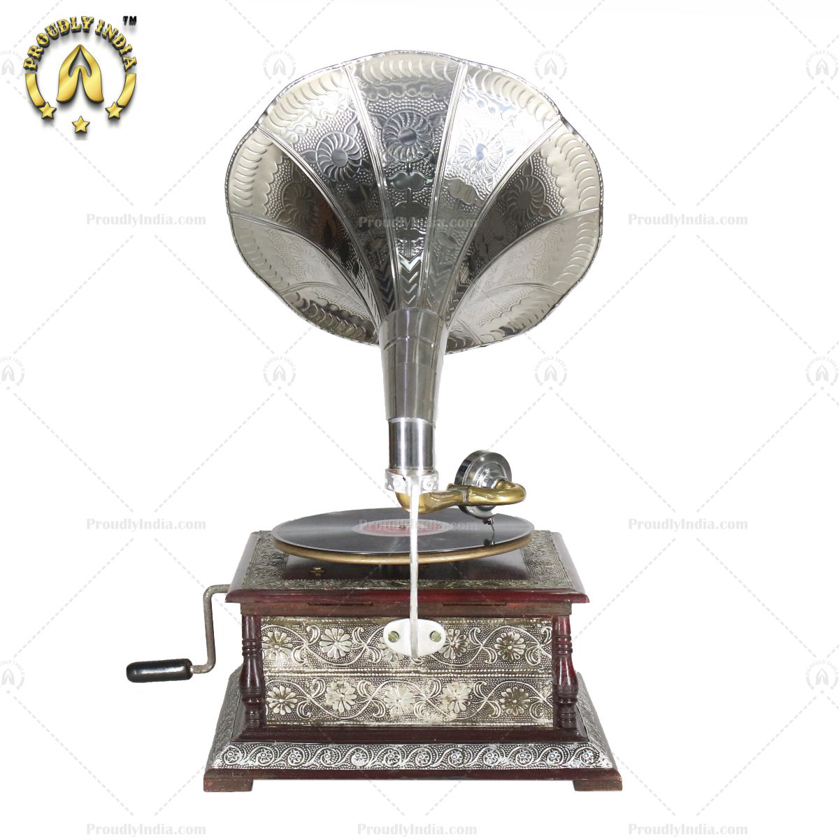 Silver Embossed HMV Gramophone Player