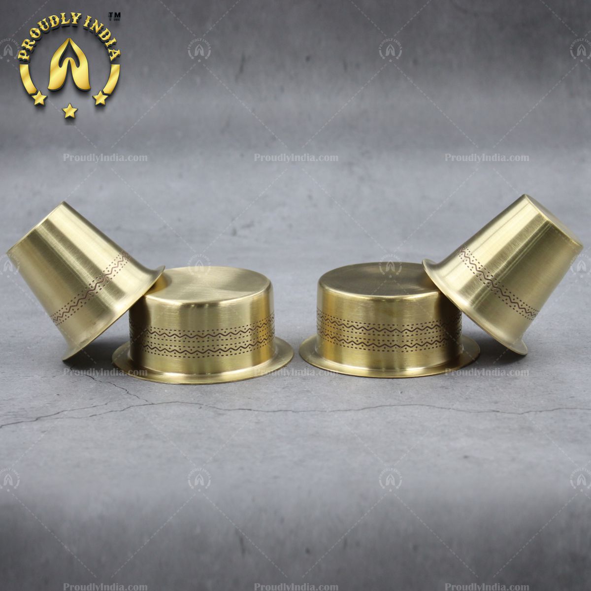 Set Of 2 Brass Designer Coffee Dabara