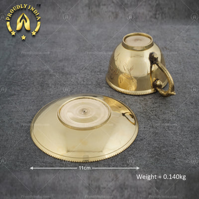 Set of 6 Brass Cup And Saucers