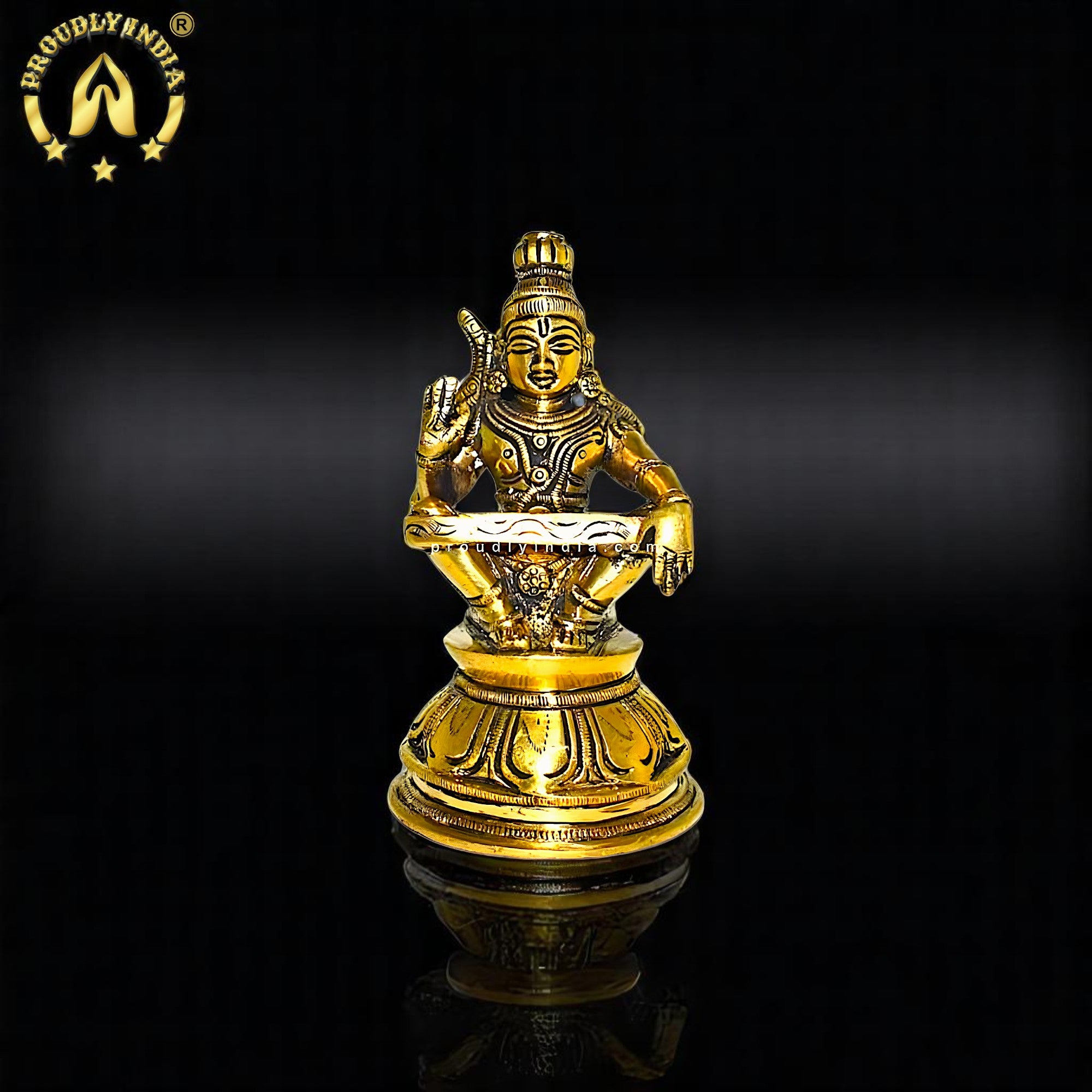 4.5" Brass Ayyappan Swamy Statue