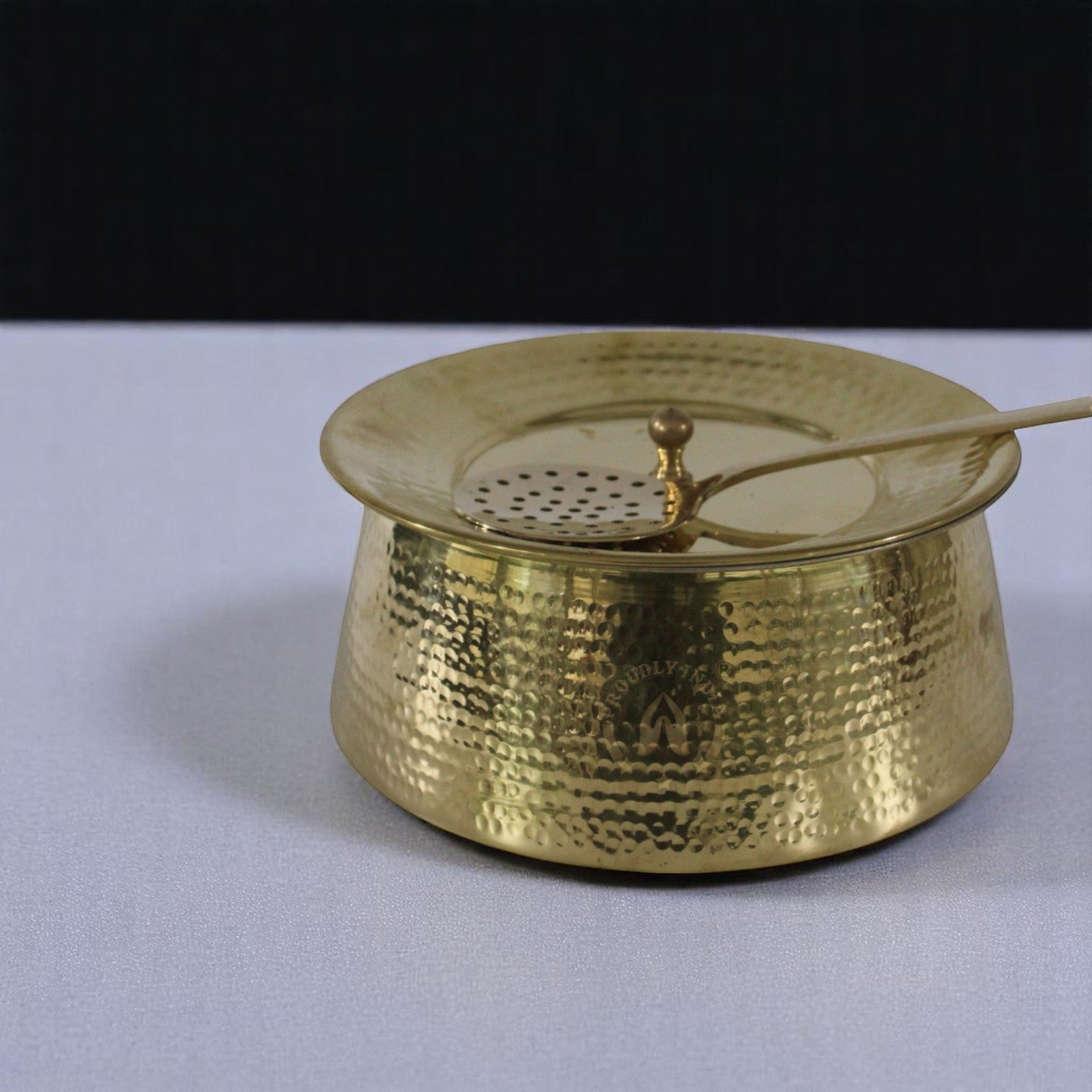 4 Liter Brass Biriyani Handi with Brass Serving Bowl Set and Ladle