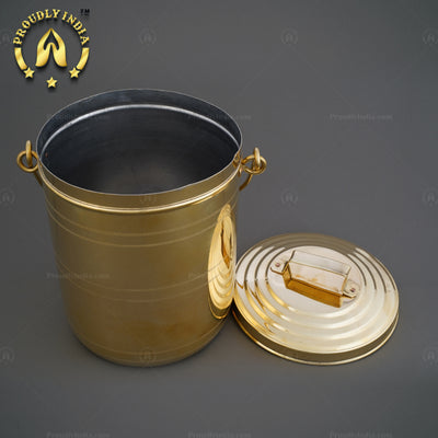 Set of 2 Brass Kitchen Storage Thooku Vali With Handle