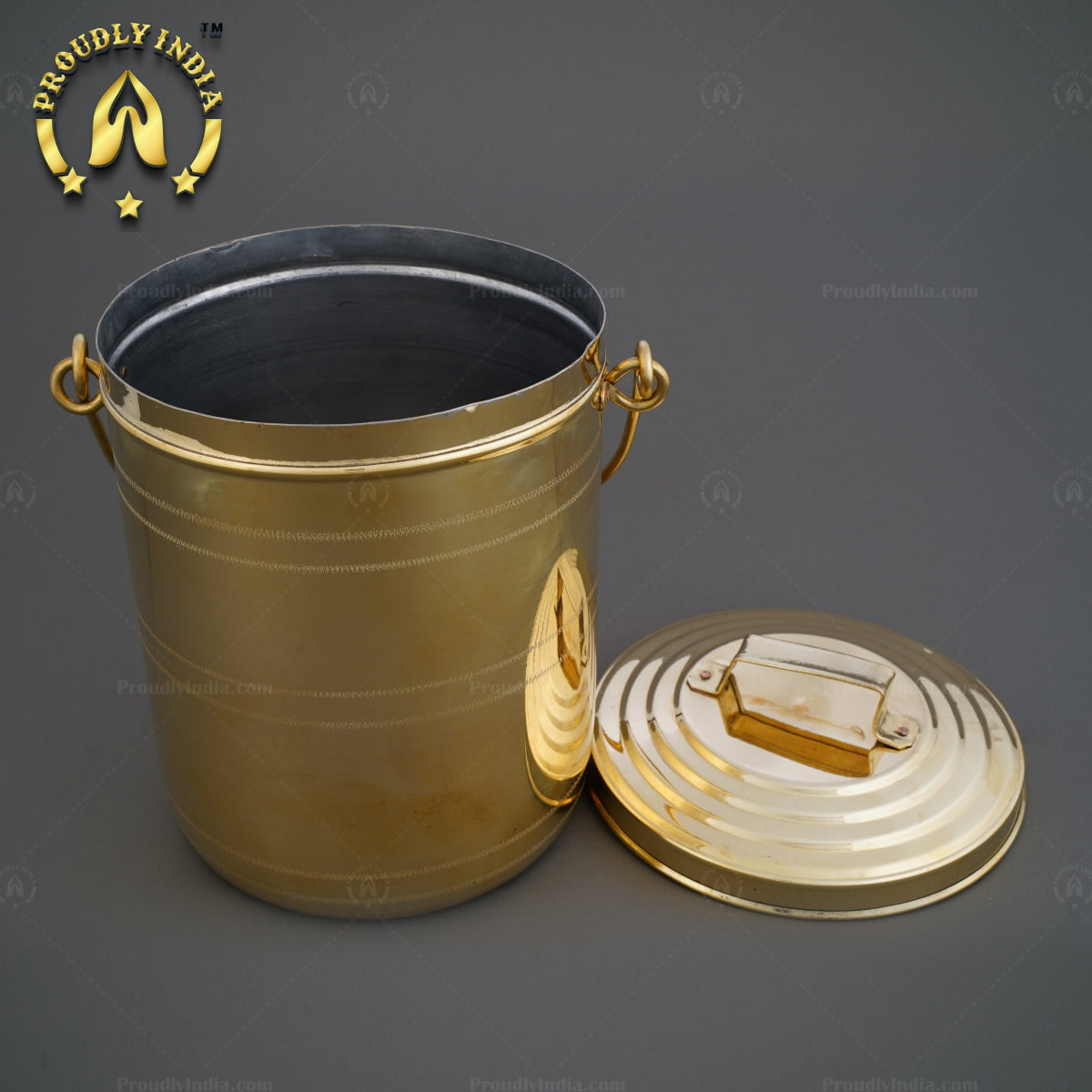 Set of 2 Brass Kitchen Storage Thooku Vali With Handle