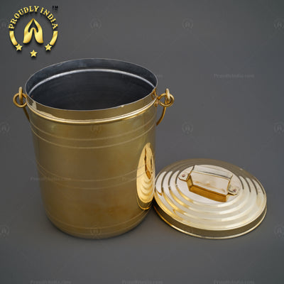 Set of 2 Brass Kitchen Storage Thooku Vali With Handle
