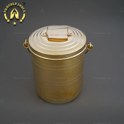 Set of 2 Brass Kitchen Storage Thooku Vali With Handle