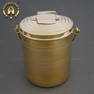 Set of 2 Brass Kitchen Storage Thooku Vali With Handle