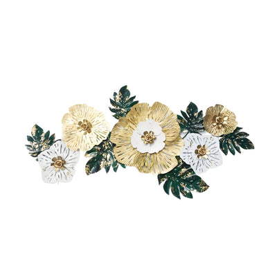 Golden Bloomscape – Floral Metal Wall Art