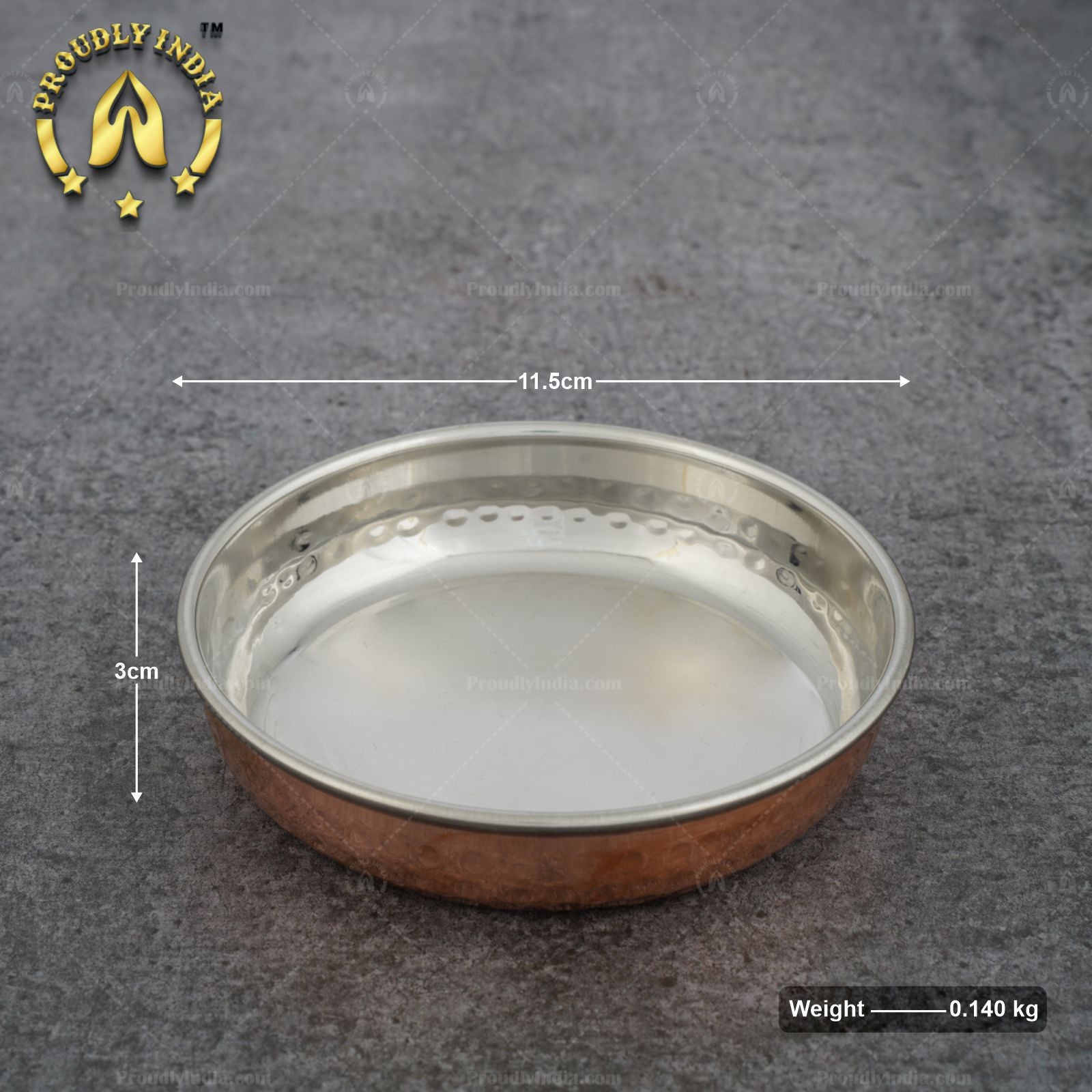 Hammered Copper Dinner Thali Set