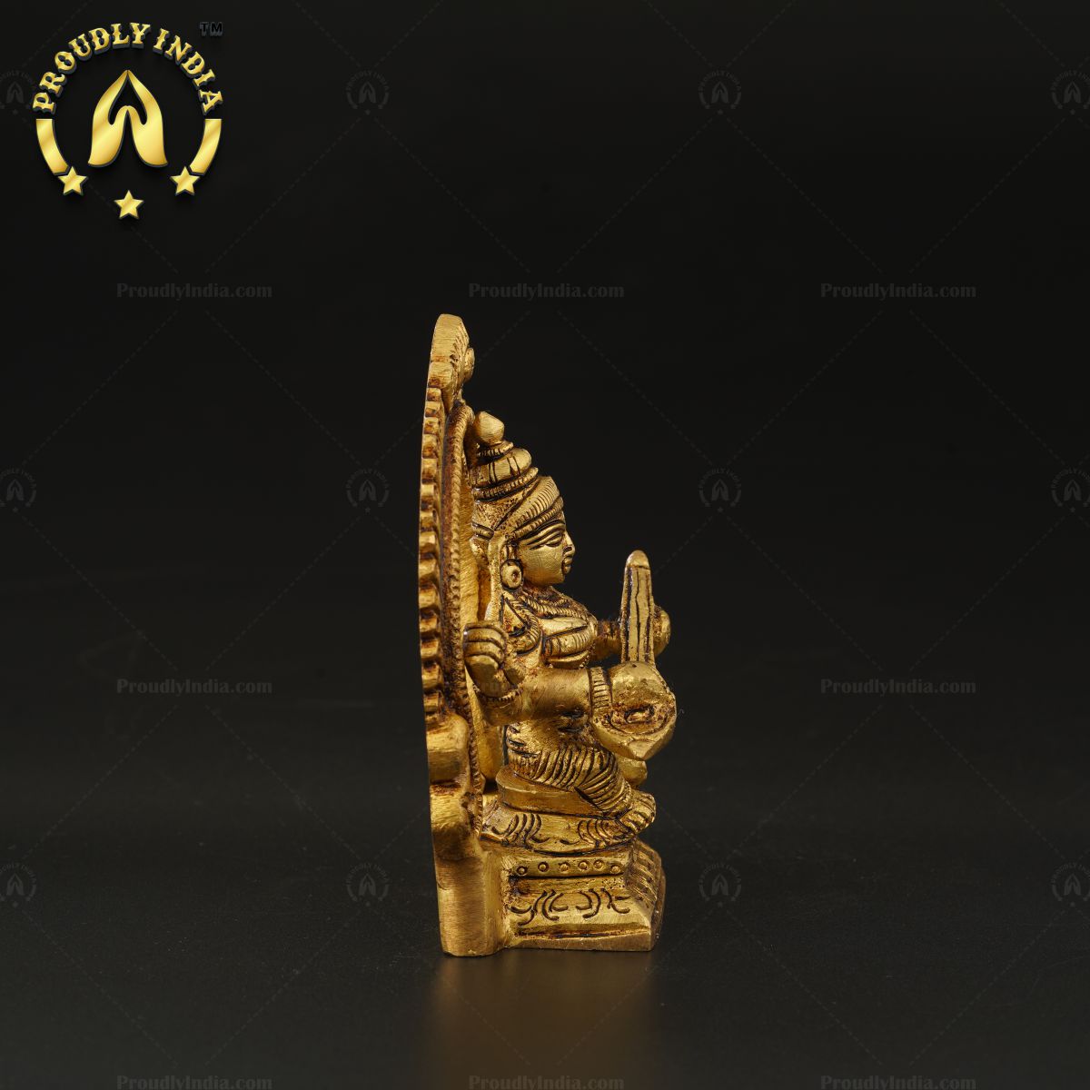 Traditional Small Brass Goddess Saraswati Idol