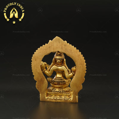 Traditional Small Brass Goddess Saraswati Idol