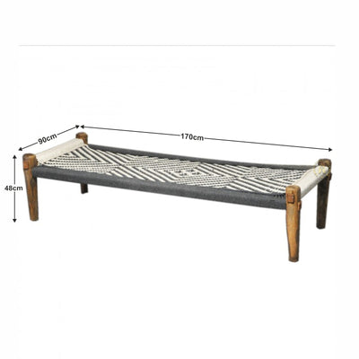 Grey And White wooden Charpai