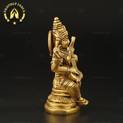 Traditional Brass Handcrafted Maa Saraswati Idol