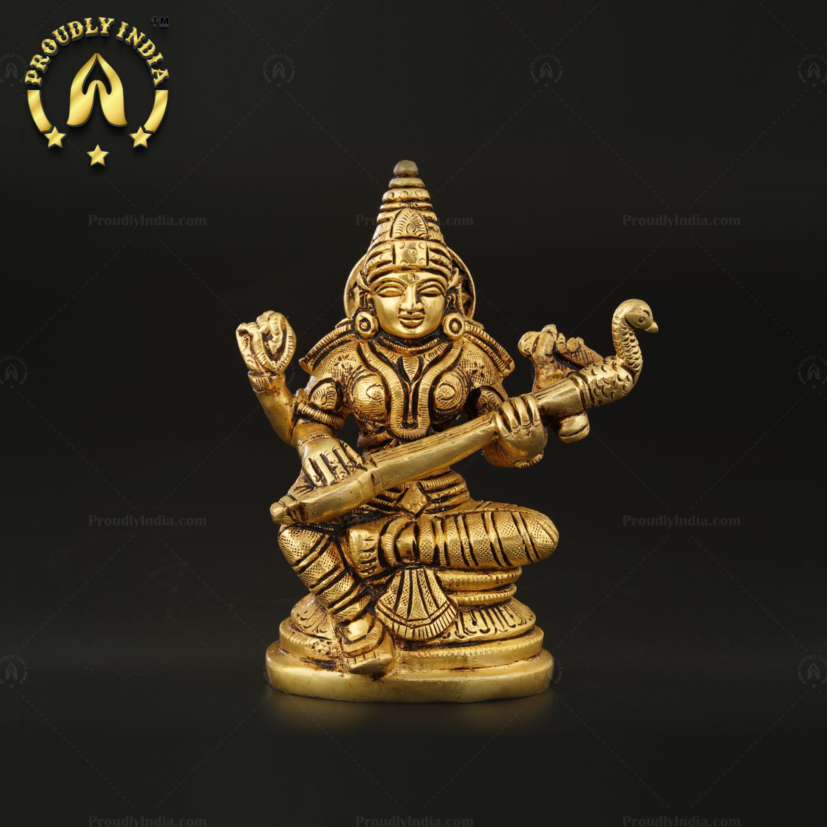 Traditional Brass Handcrafted Maa Saraswati Idol