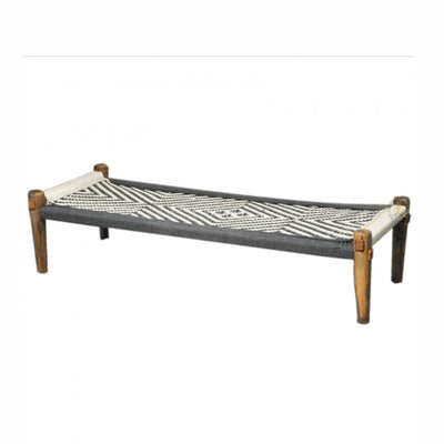 Grey And White wooden Charpai