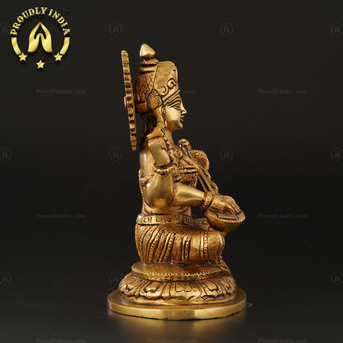 Brass Goddess Saraswati Idol