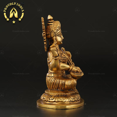 Brass Goddess Saraswati Idol