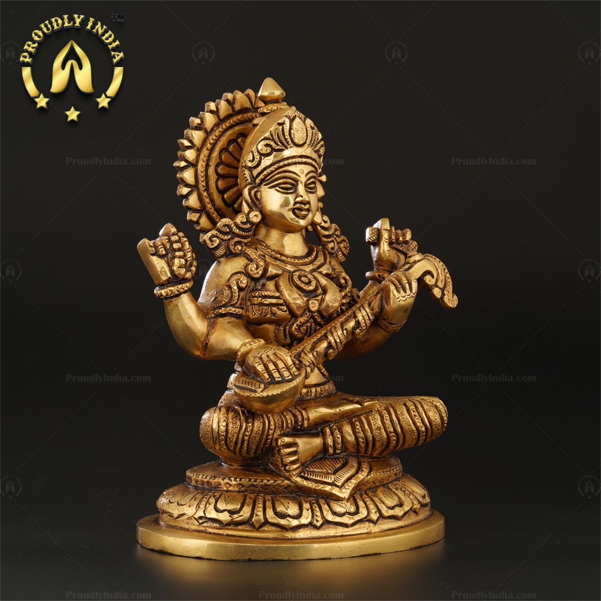 Brass Goddess Saraswati Idol