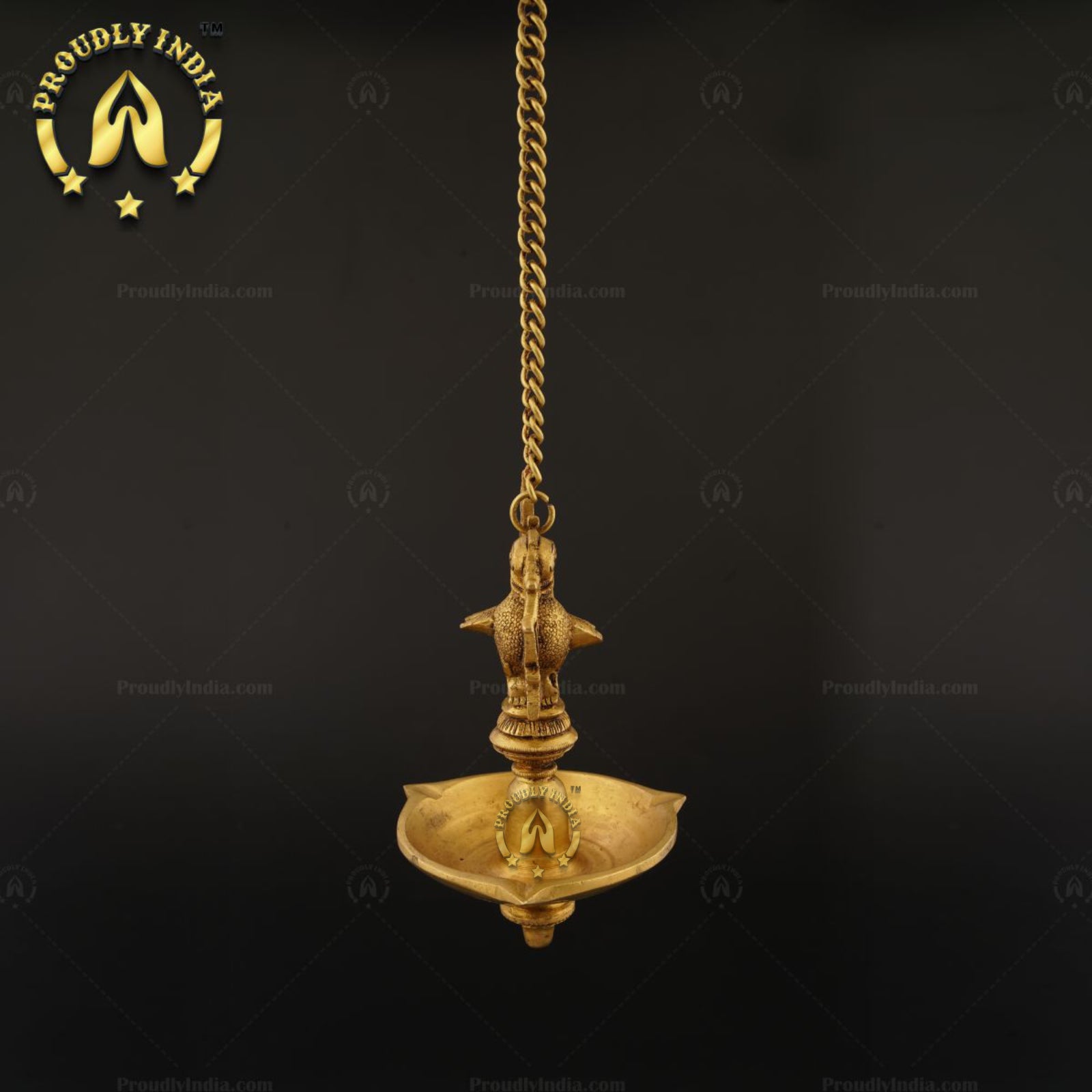 Set of 2 Brass Peacock wall Hanging Oil Lamp.