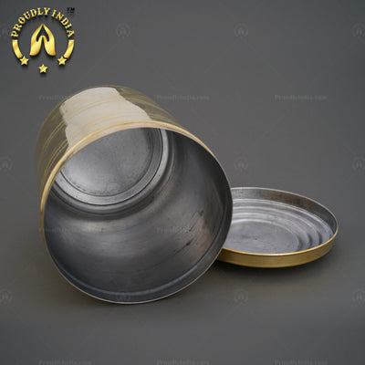 Set of 2 Brass Grain Storage Container