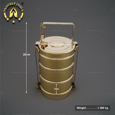 Handcrafted Brass Tiffin Box