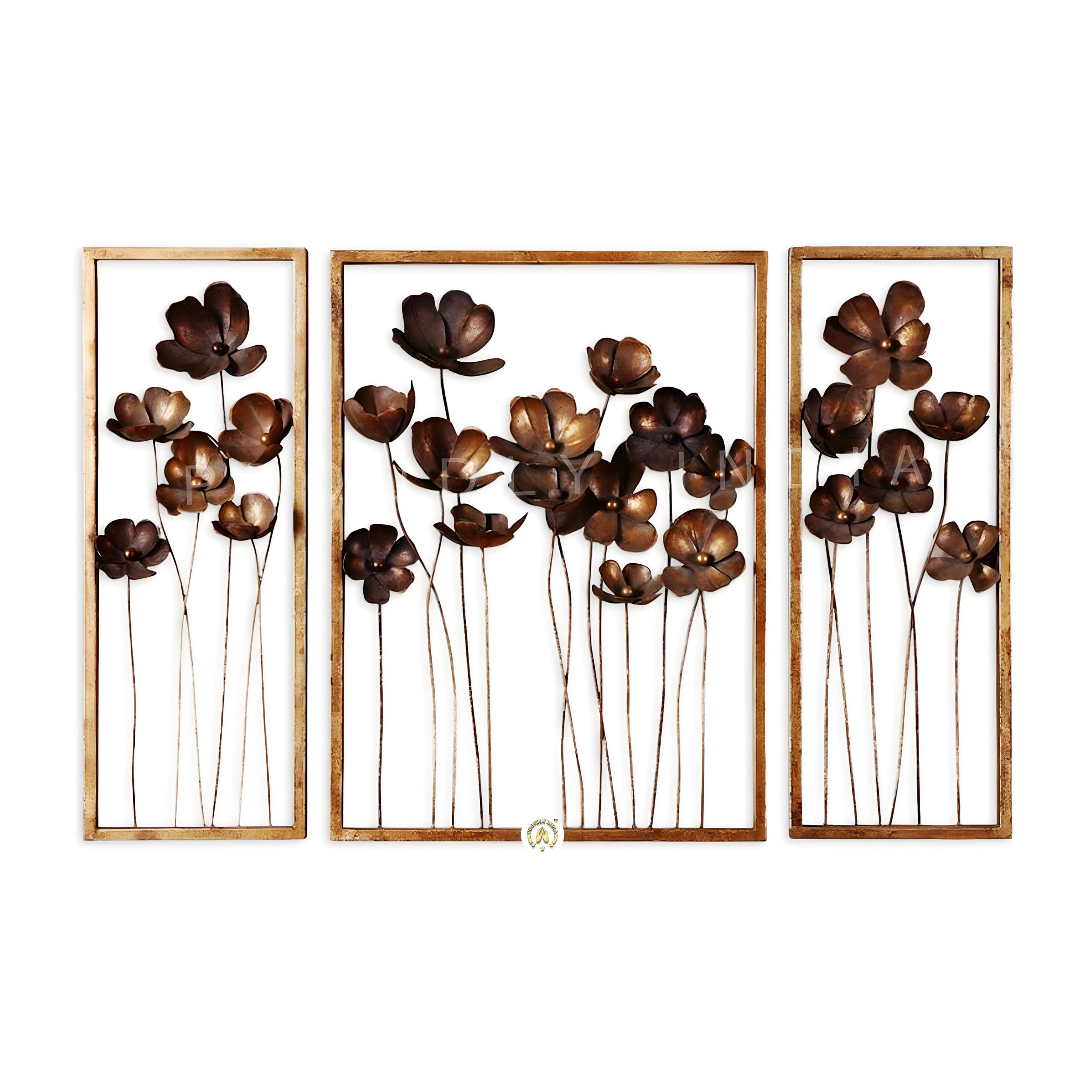Rust Petal Symphony Iron Metal Wall Art