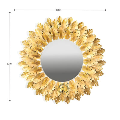 Golden Canopy Bloom Wall Mirror