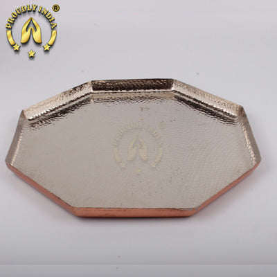 Copper Hexagon Thali Set 6 Piece