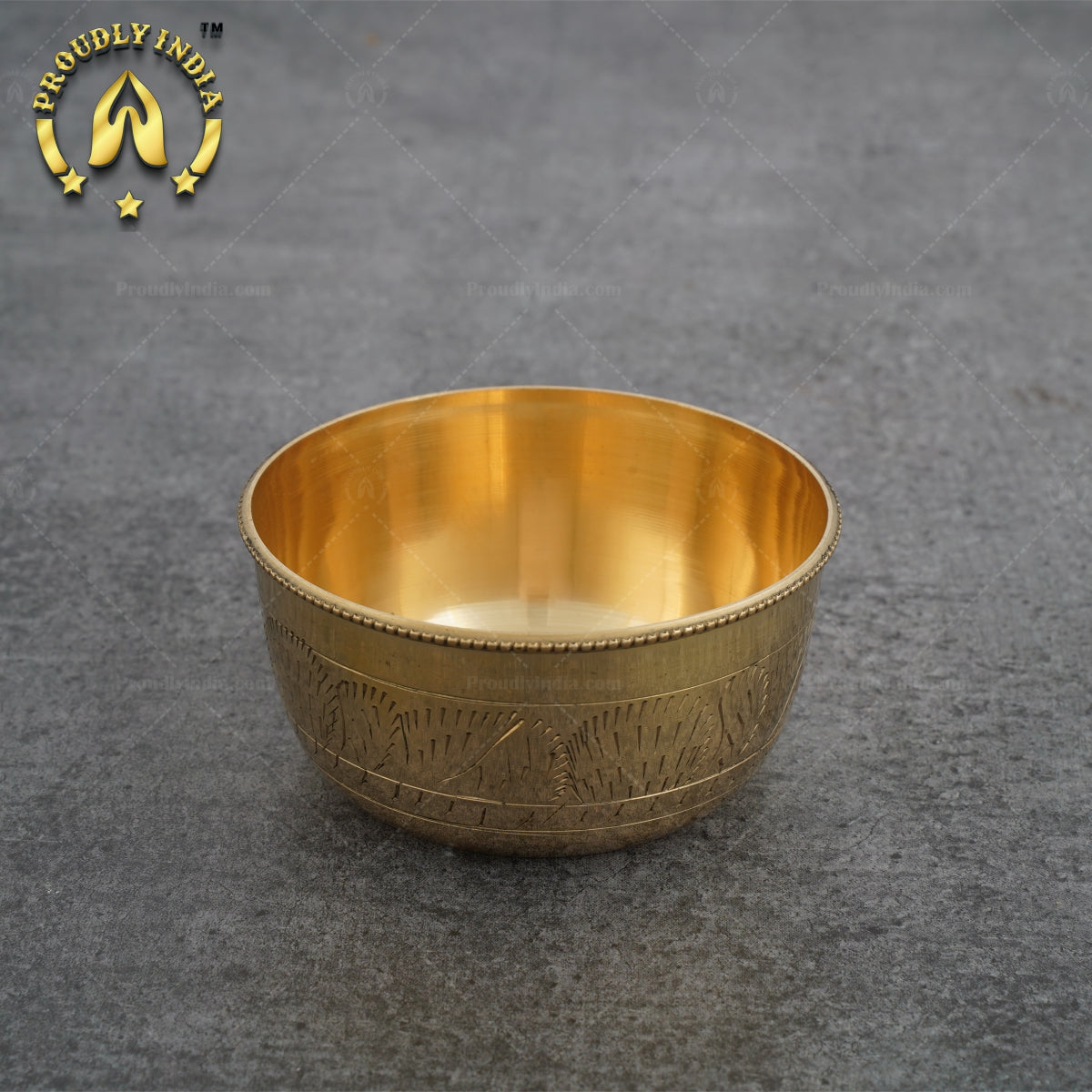 Set Of 2 Engraving Brass Bowl | Vati