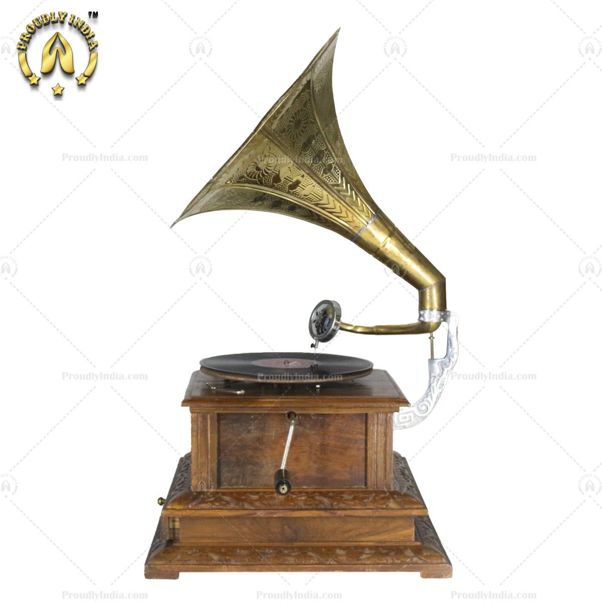 HMV Drawer Gramophone With Gold Brass Horn