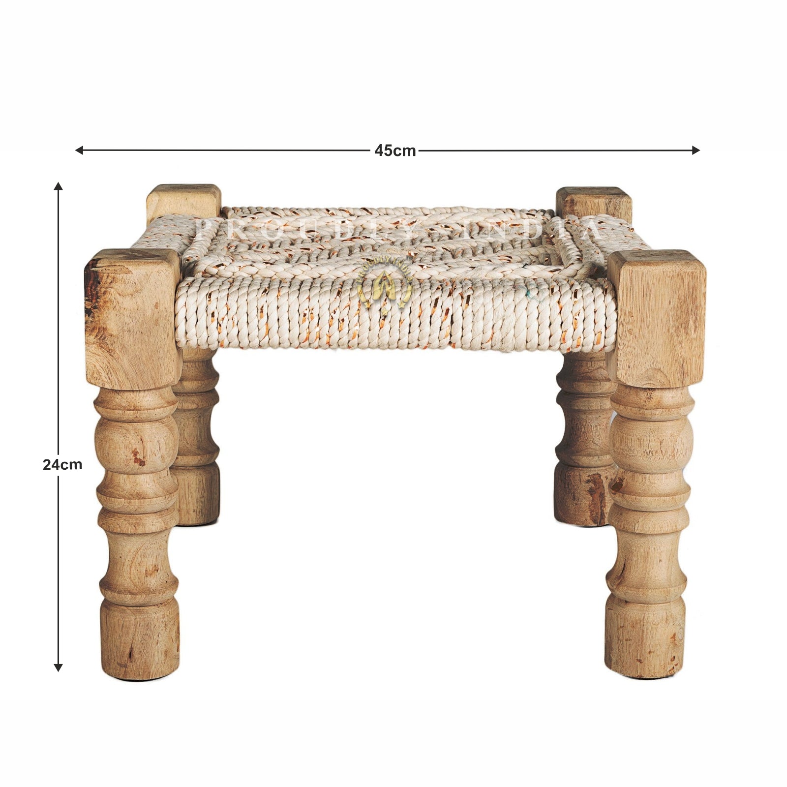 Wooden Knitted Pidha Stool