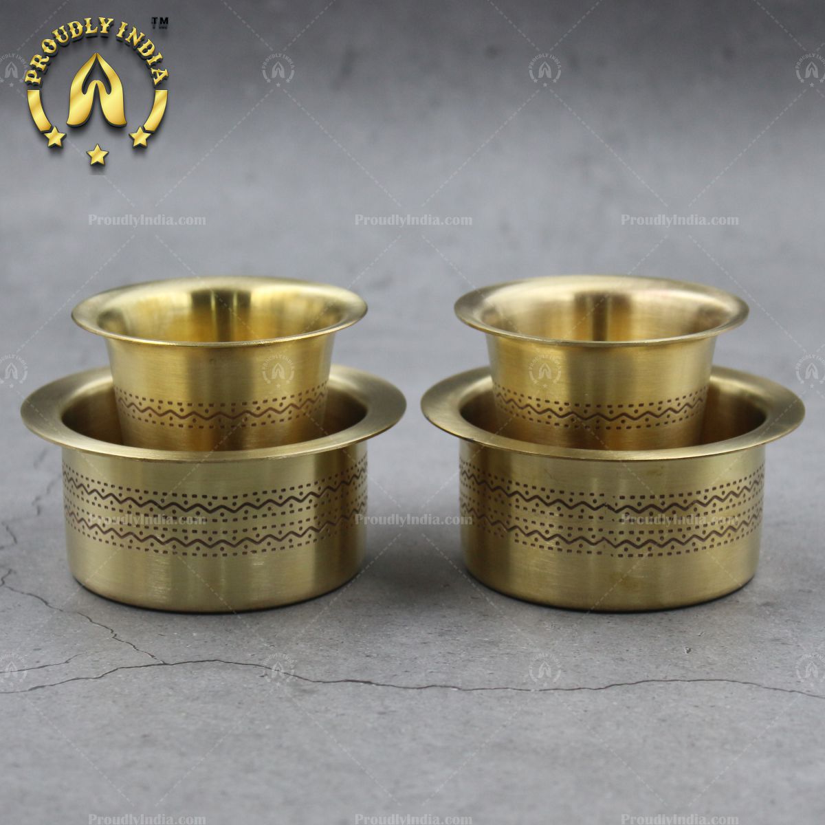Set Of 2 Brass Designer Coffee Dabara