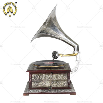 Silver Embossed HMV Gramophone Player