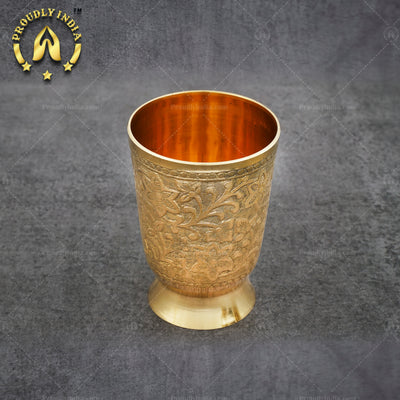Brass Etched Dinner Thali Set