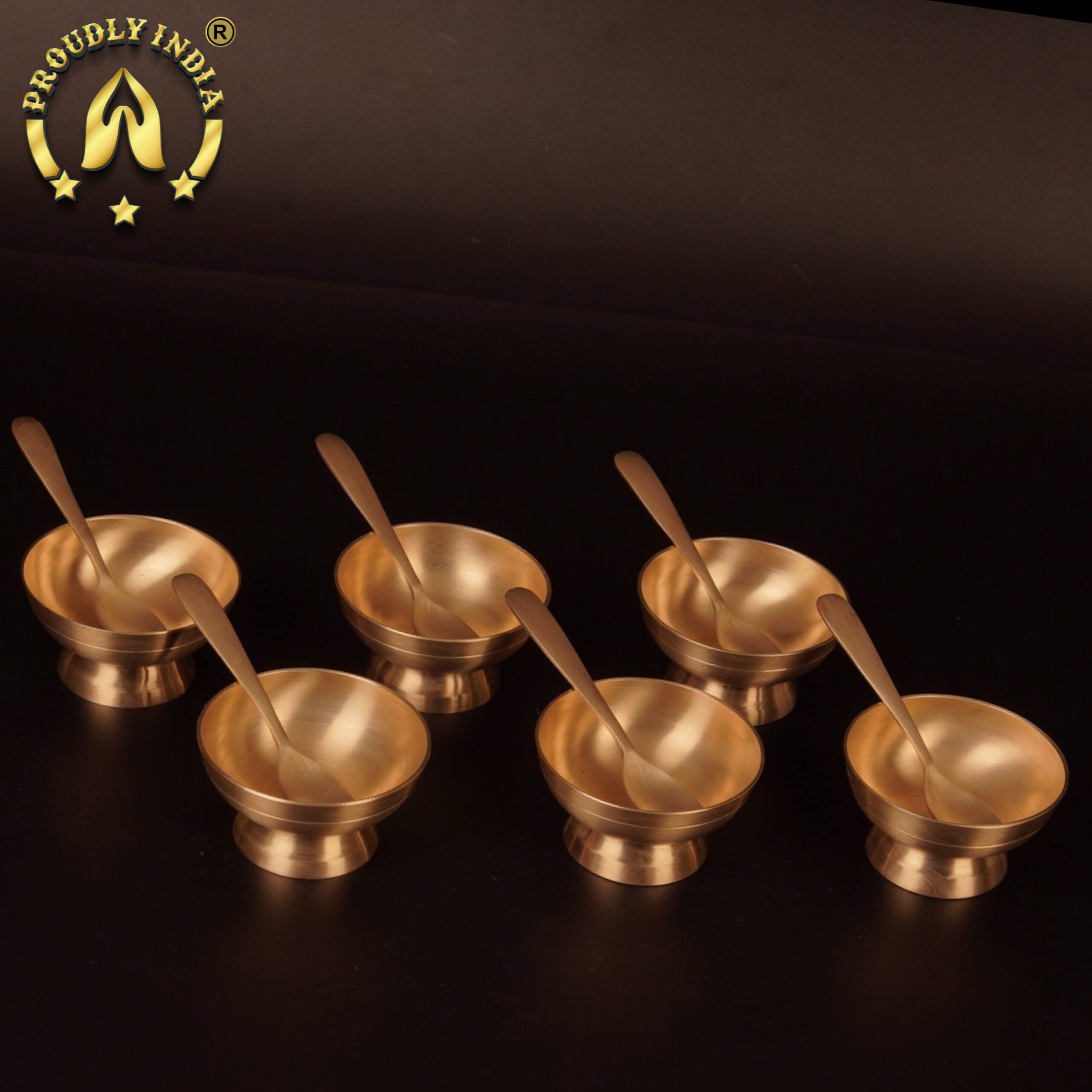 Lead-Free Bronze Ice Cream Cups 6 Piece