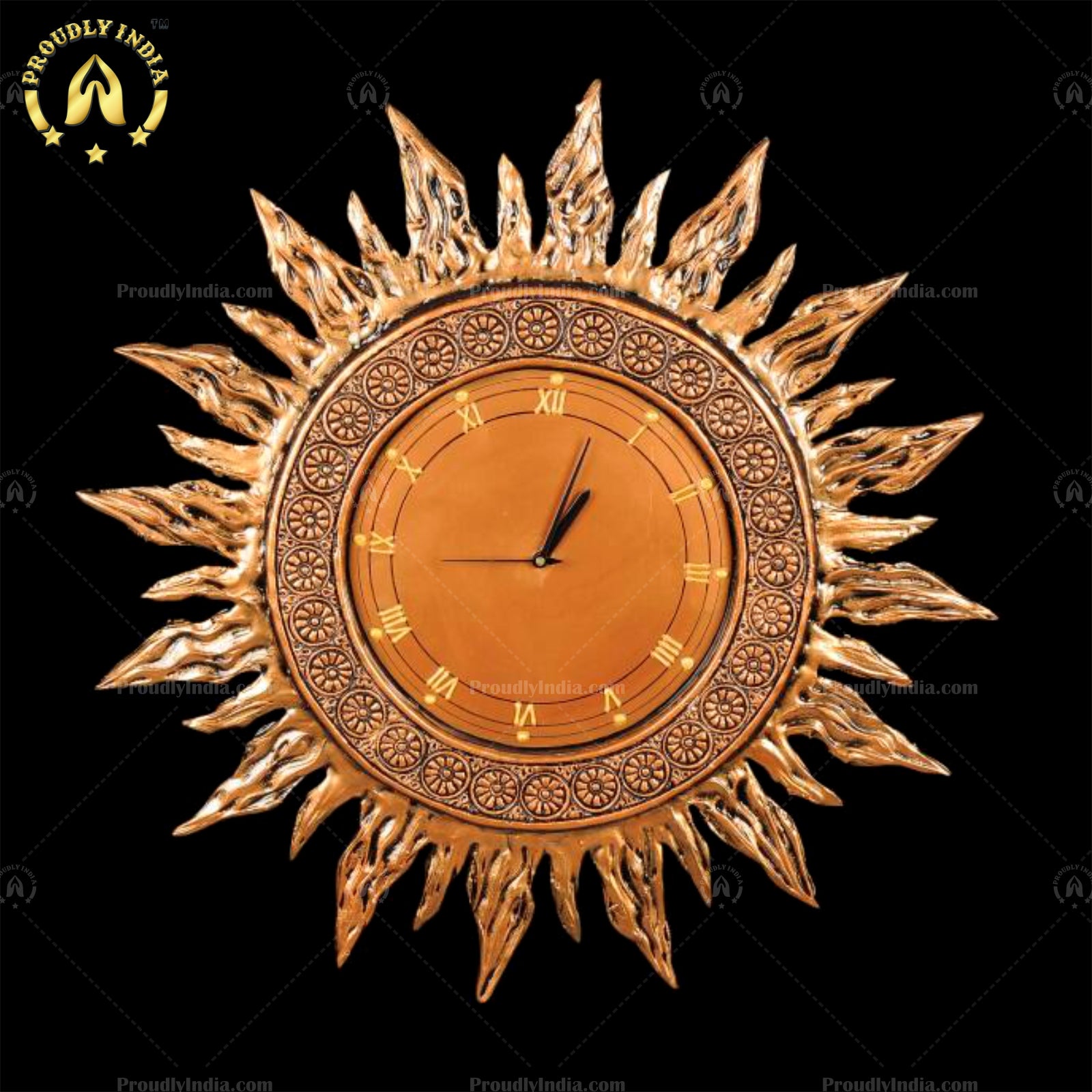 Buy Online Duco Paint Wooden Surya Clock Mural, For Decoration,Wall Mural Hanging,Wall Art Mural,Art Mural Wall,Mantra Mural