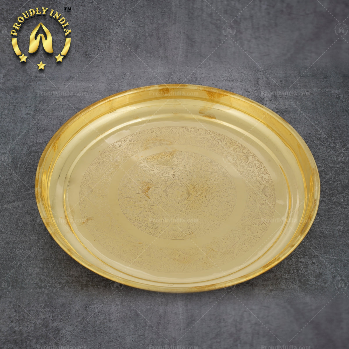 Brass Etched Dinner Thali Set