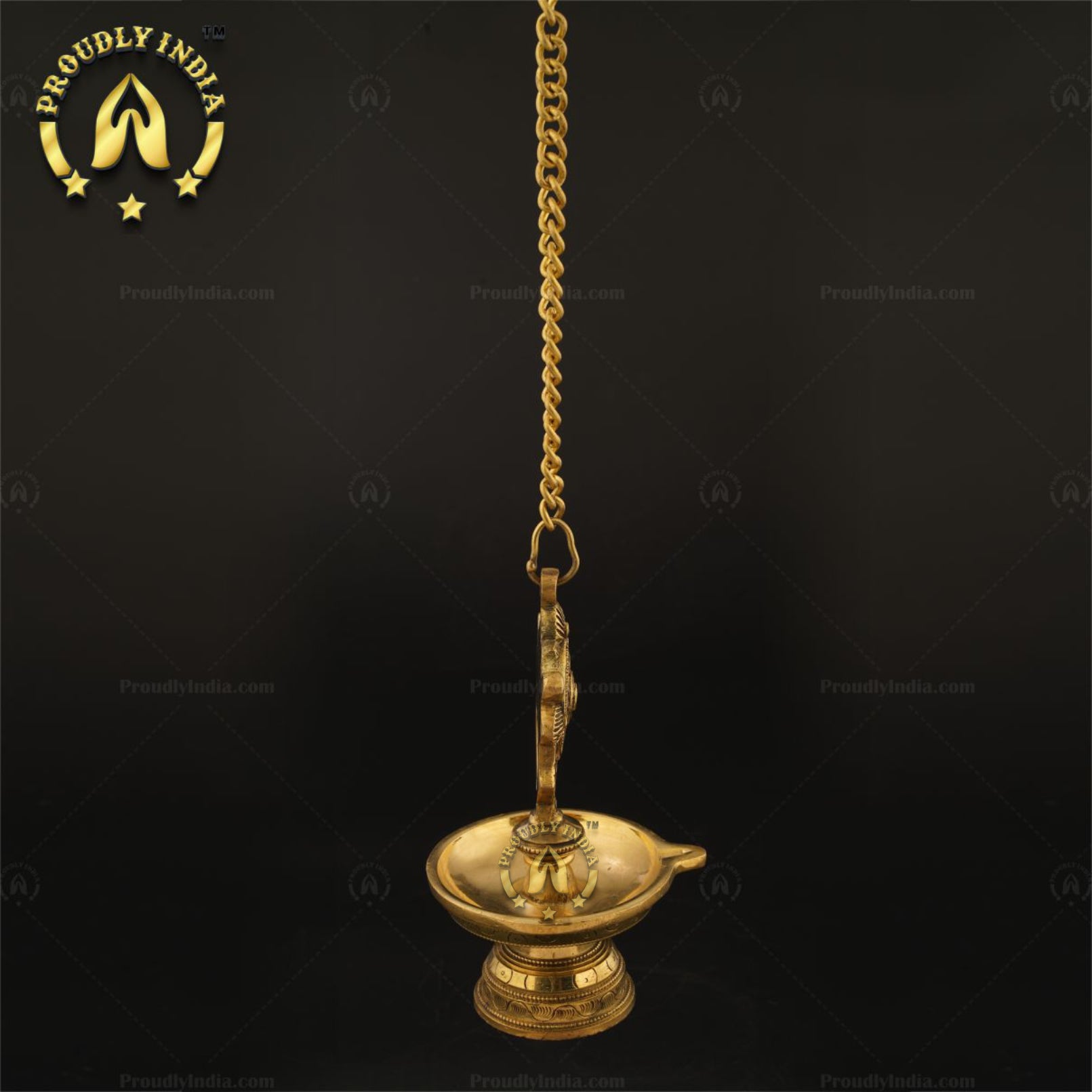 Traditional Brass Wall Hanging Sanghu Chakra Diya Set of 2