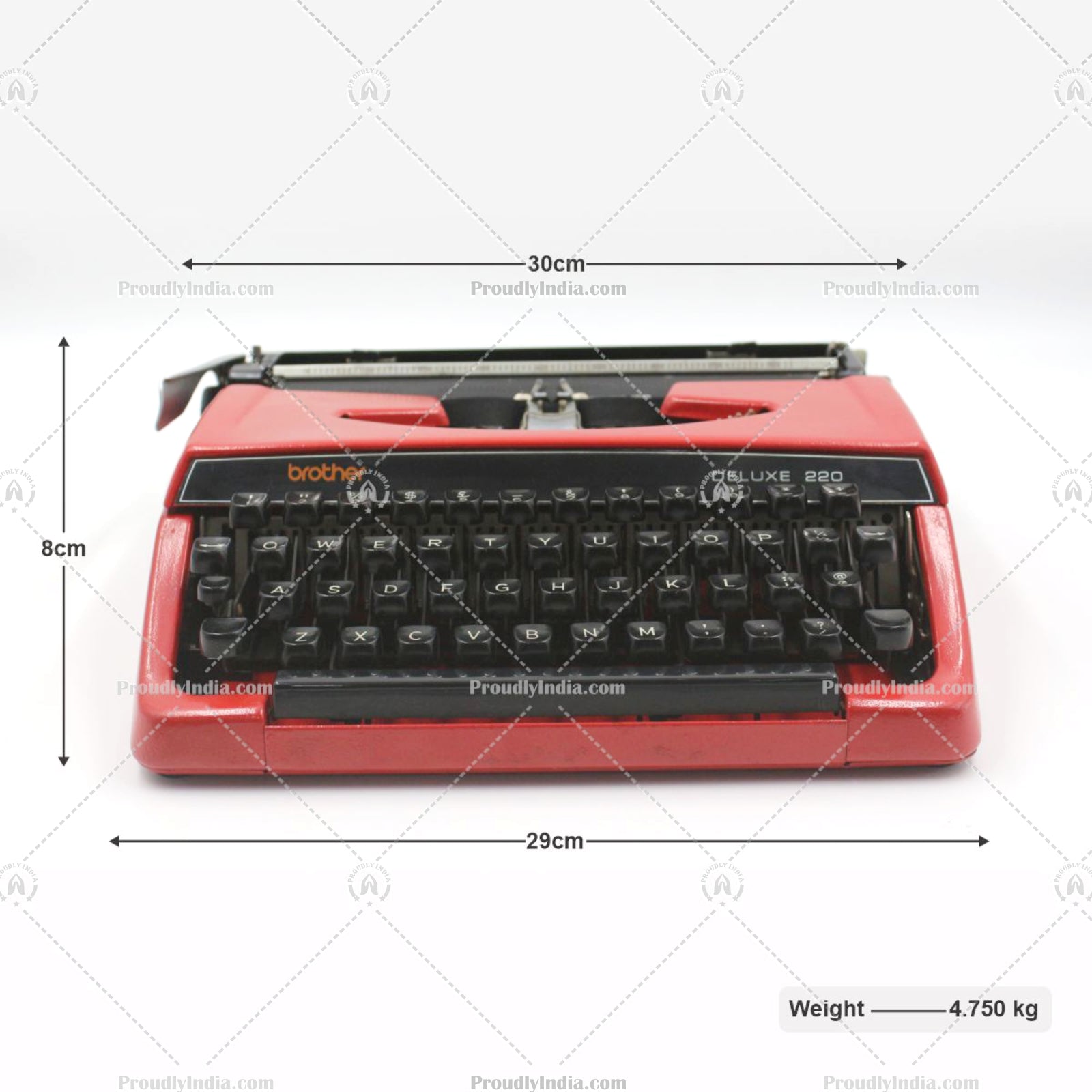 Working Red Brother Deluxe 220 Typewriter
