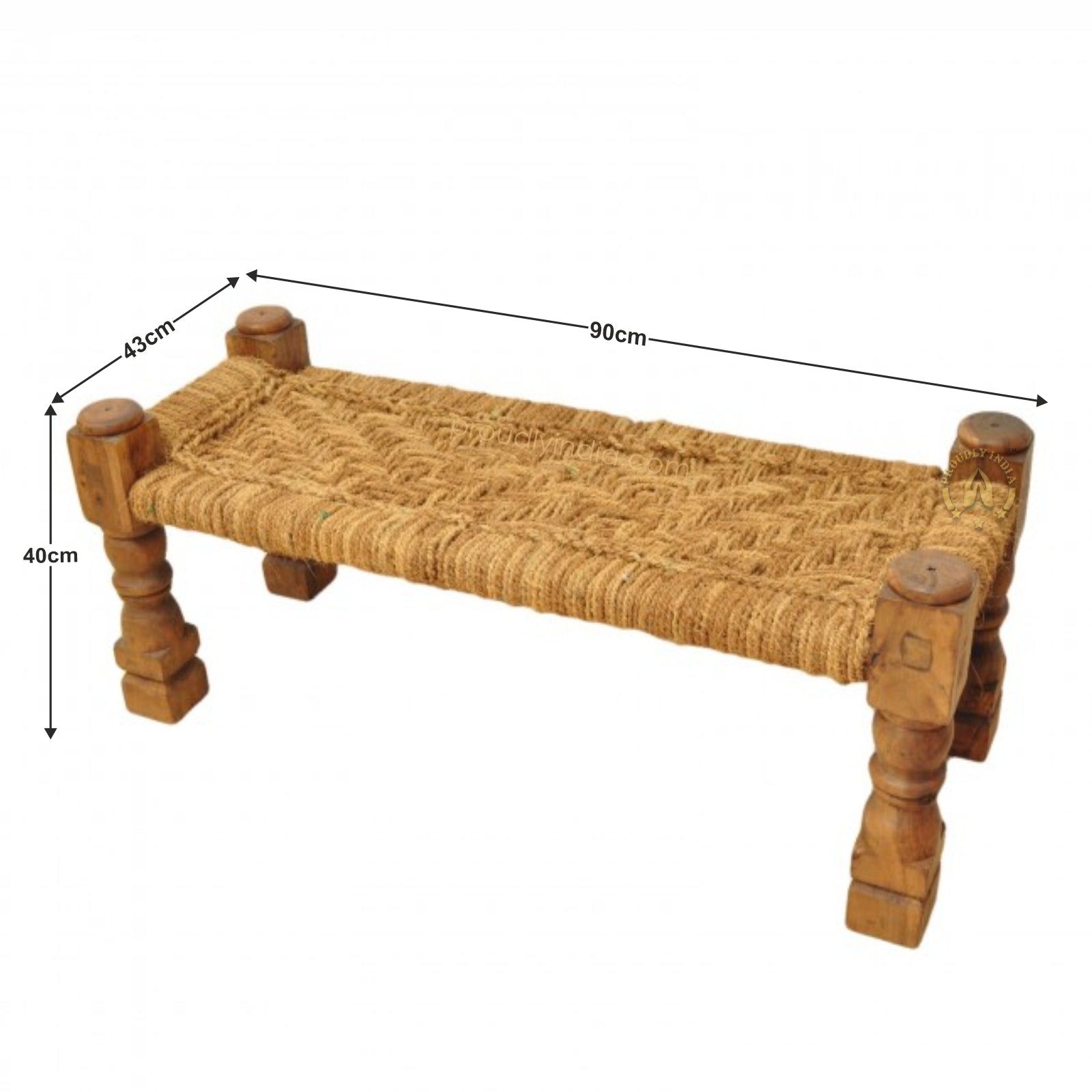 Jute Small Outdoor Garden Bench