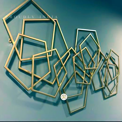 Golden Polygon Poetry Wall Art Mural