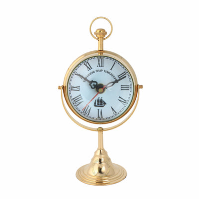 Brass Analog Victoria London Table Clock