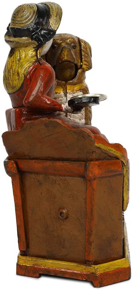 Iron Made Antique Style Speaking Dog Money Piggy Bank